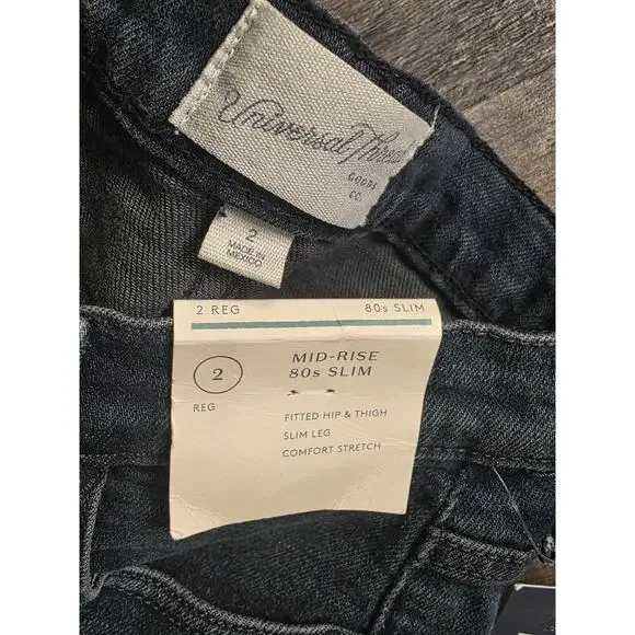 NWT Women's Universal Thread Size 2 Mid Rise 80's Slim Fit Comfort Stretch Jeans - Picture 7 of 7